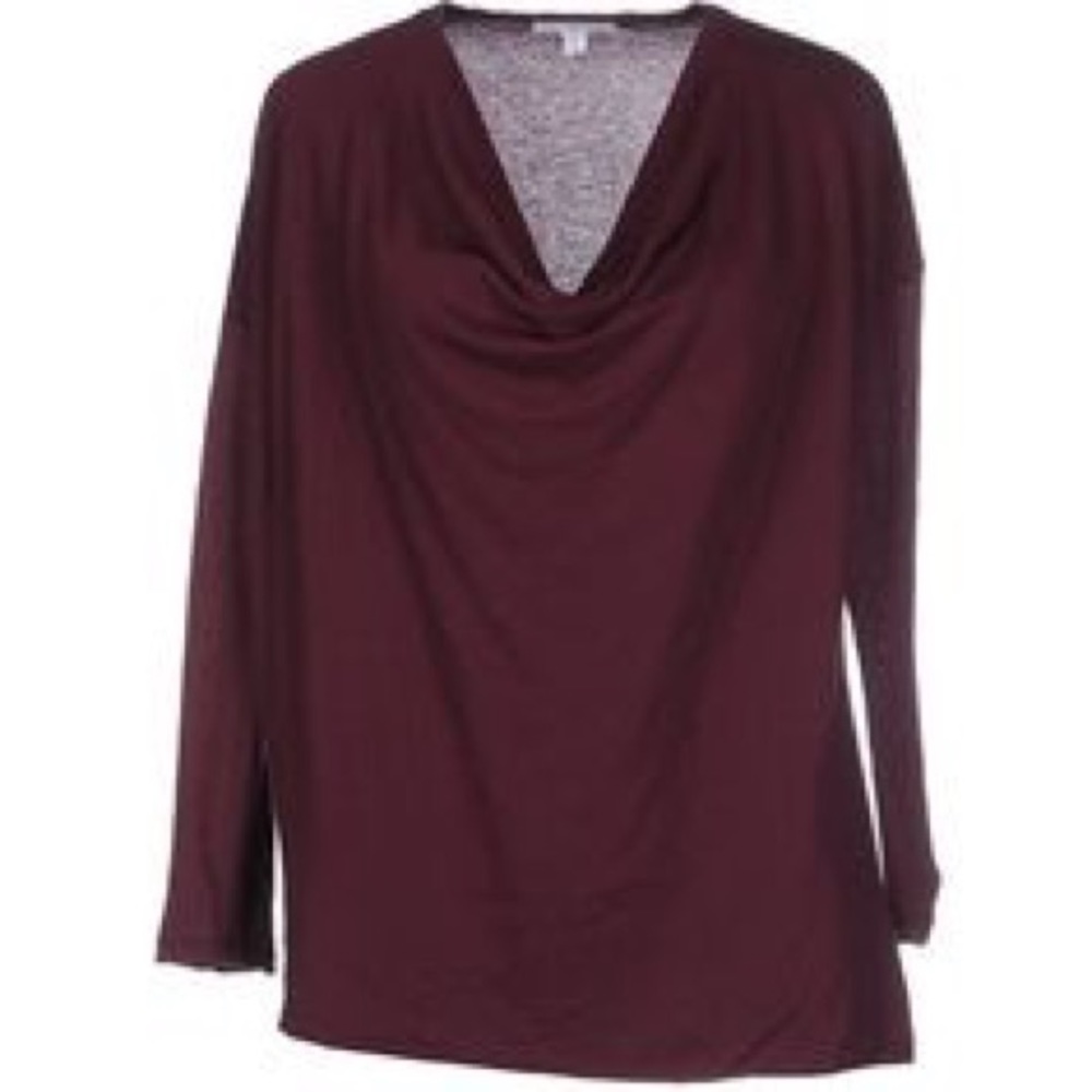 James Perse Drapey Crepe Jersey Top Purple